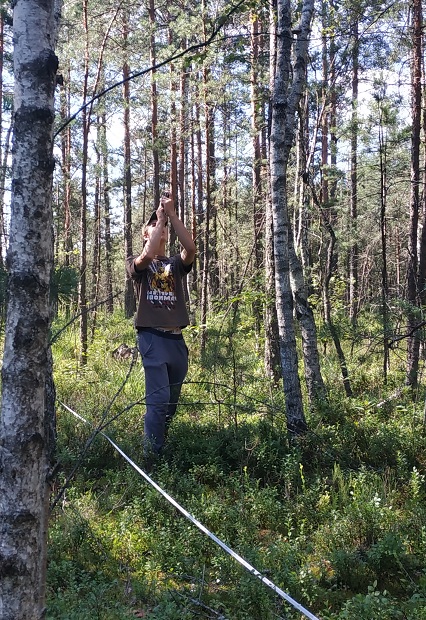  Ілля Чернишов під час обміру дерев активно використовує сучасні гаджети та програми 